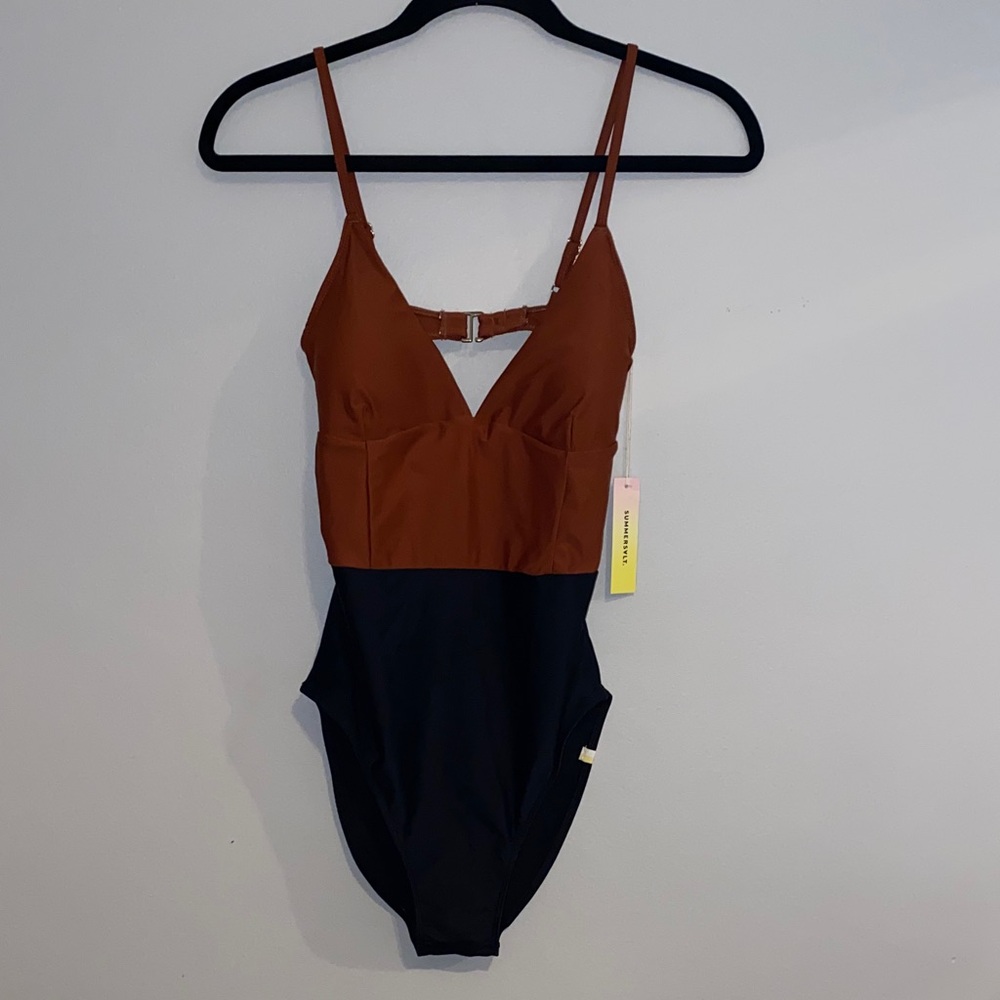 Summersalt Brown and Black Women’s One Piece Swimsuit Size 6